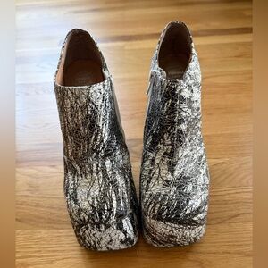 Jeffrey Campbell Black and White Heeled Boots